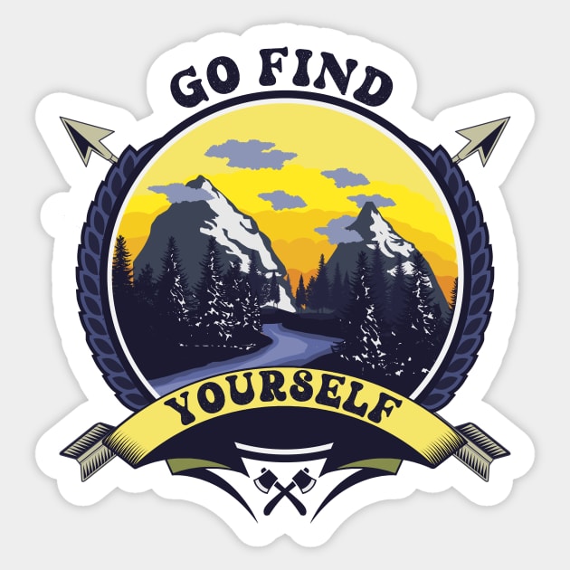 CAMPING QUOTE GO FIND YOURSELF Sticker by HomeCoquette